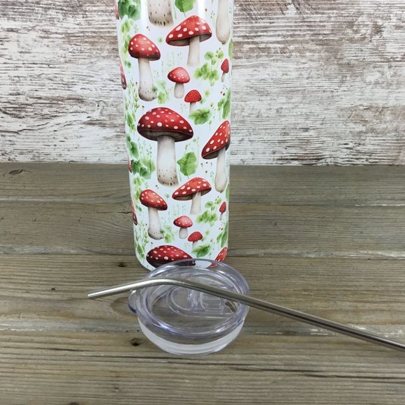 Red and White Mushroom 20 oz Skinny Tumbler - Picture 5 of 5